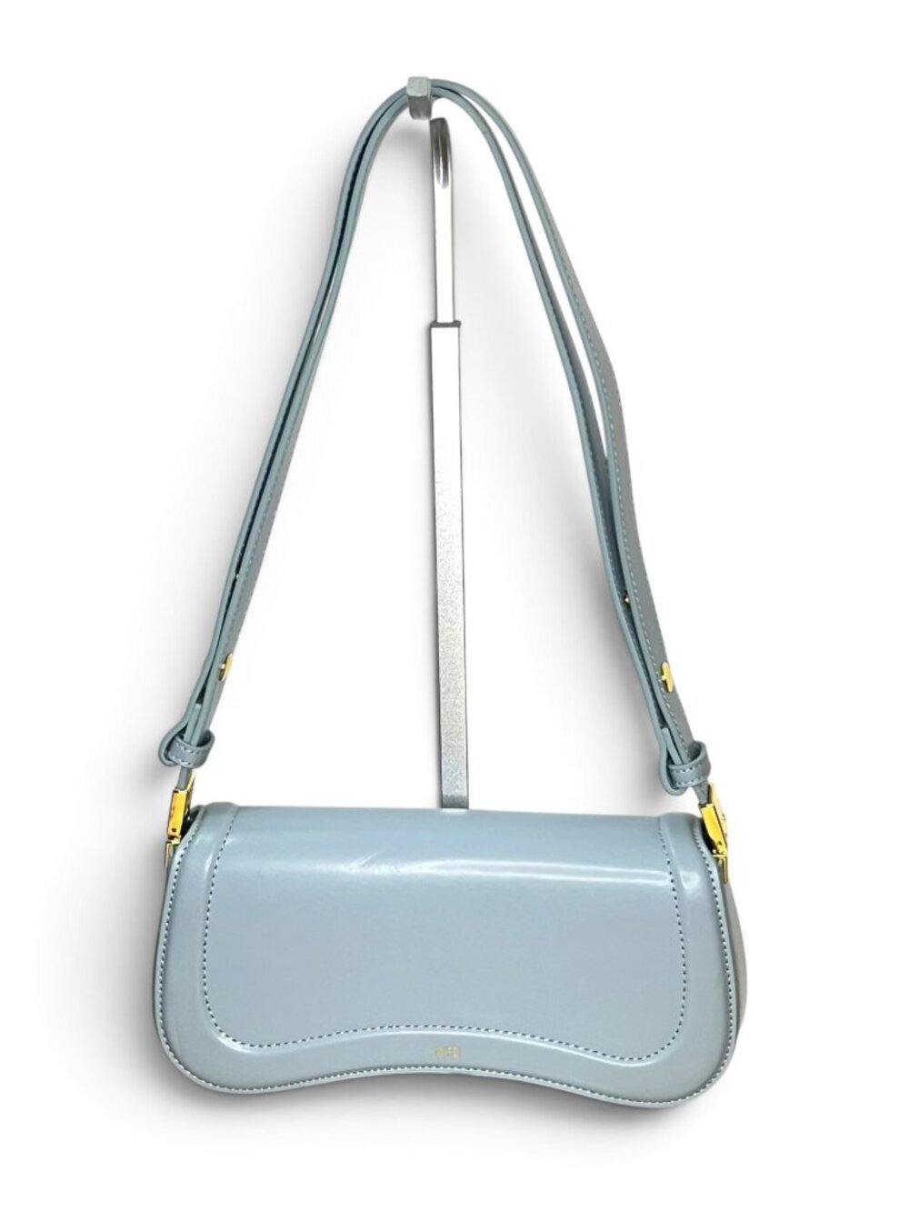 JW Pei Baby Blue Shoulder Bag With Adjustable Strap & Gold Hardware Minimalist